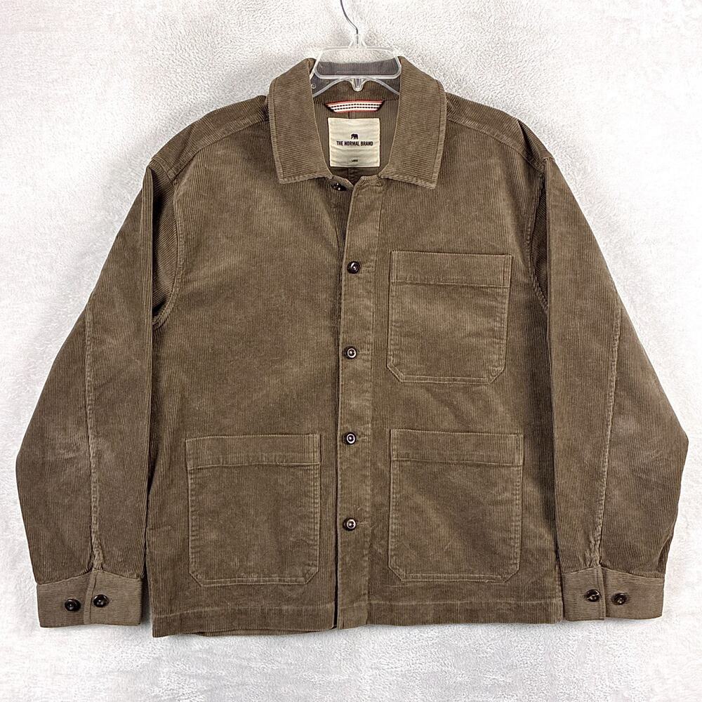 The Normal Brand Cord Chore Coat Mens L Brown Corduroy Preppy Outdoors Workwear